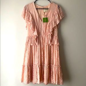 NWT Kate Spade pink embroidered chiffon dress sz 8